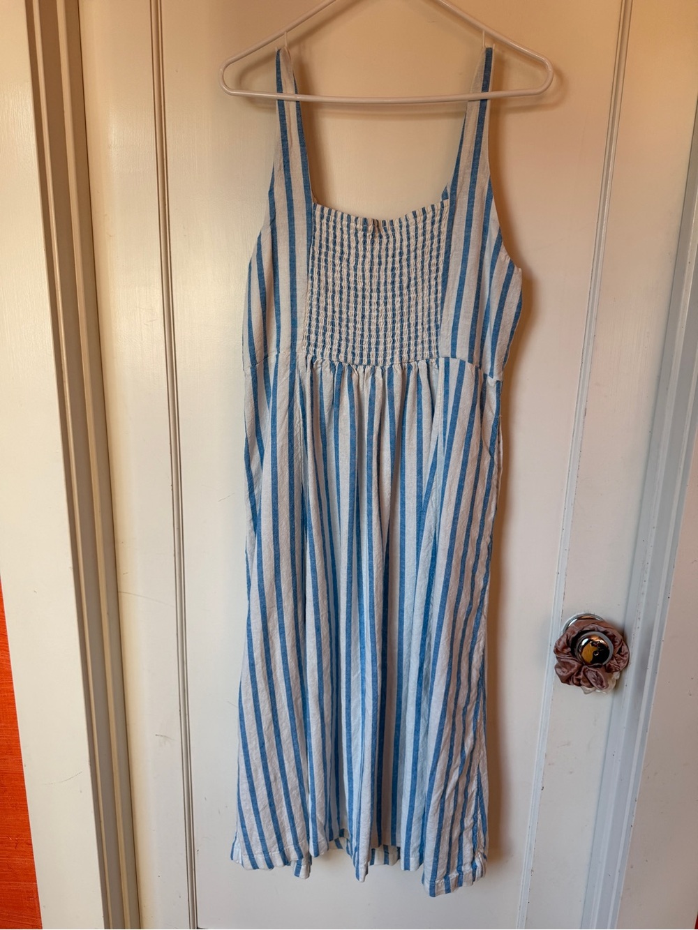 Fit & Flare Sleeveless Linen-Blend Midi Dress - Picture 2 of 5